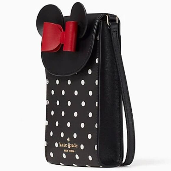 disney x kate spade new york minnie mouse north south flap phone crossbody main image 4